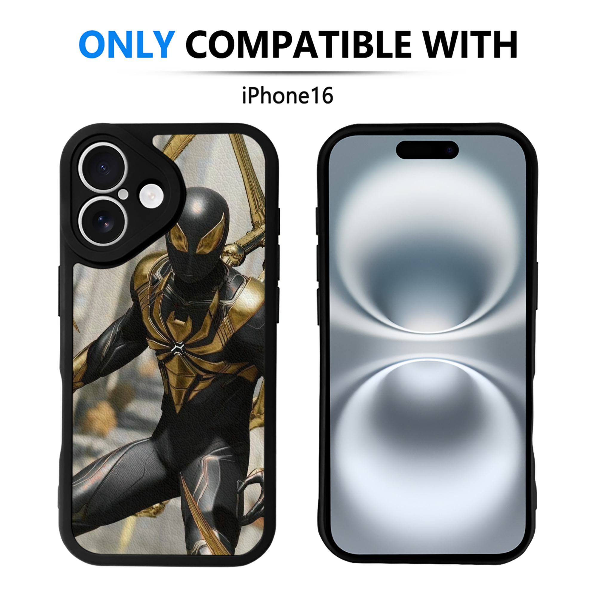 Spider Man スパイダーマン 【iPhone 16シリーズ対応】シリコンスマホケース（レザー調） 材質：シリコン